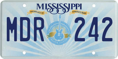 MS license plate MDR242