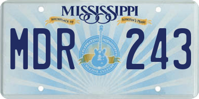 MS license plate MDR243