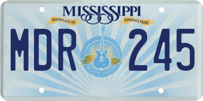 MS license plate MDR245