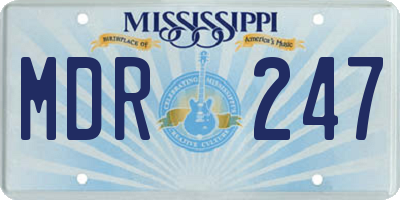 MS license plate MDR247