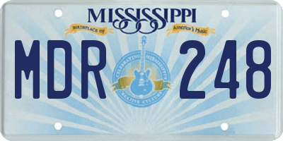 MS license plate MDR248