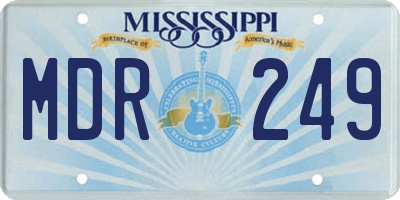 MS license plate MDR249