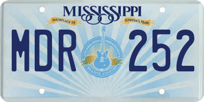 MS license plate MDR252