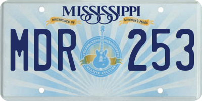 MS license plate MDR253