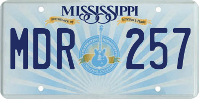 MS license plate MDR257