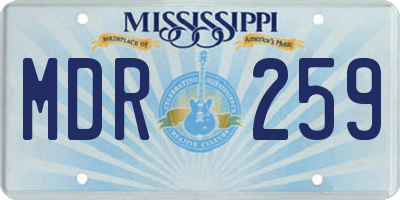 MS license plate MDR259