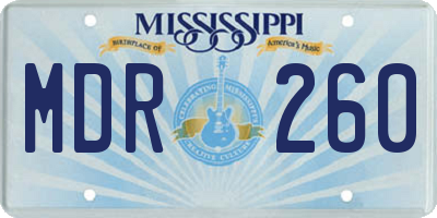 MS license plate MDR260