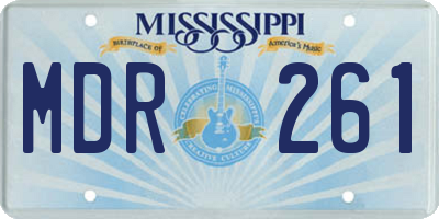 MS license plate MDR261