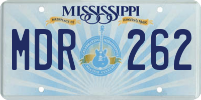 MS license plate MDR262