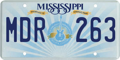 MS license plate MDR263