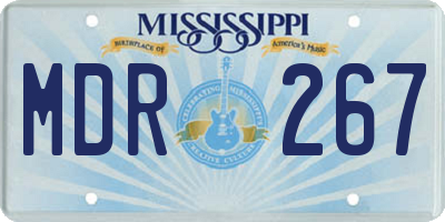 MS license plate MDR267