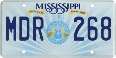 MS license plate MDR268