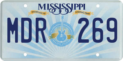 MS license plate MDR269