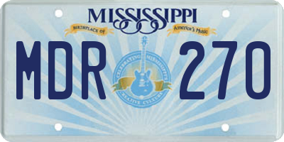 MS license plate MDR270