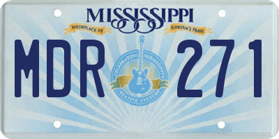 MS license plate MDR271