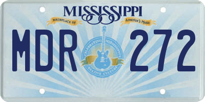 MS license plate MDR272