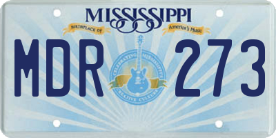 MS license plate MDR273