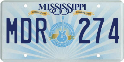 MS license plate MDR274