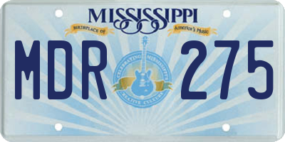 MS license plate MDR275