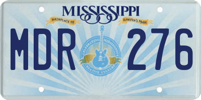 MS license plate MDR276