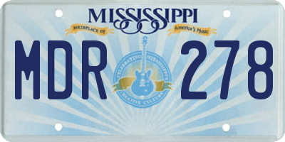 MS license plate MDR278