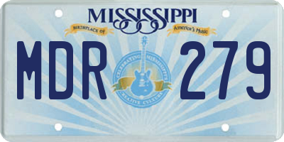 MS license plate MDR279