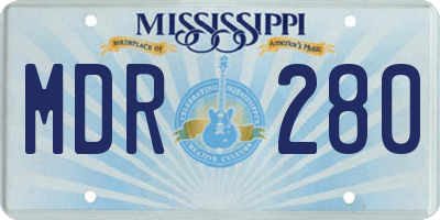 MS license plate MDR280