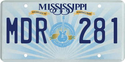MS license plate MDR281
