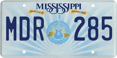 MS license plate MDR285