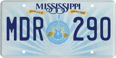 MS license plate MDR290