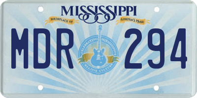 MS license plate MDR294