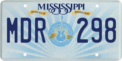 MS license plate MDR298