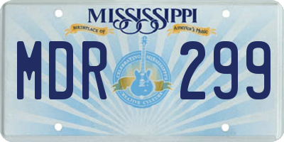 MS license plate MDR299