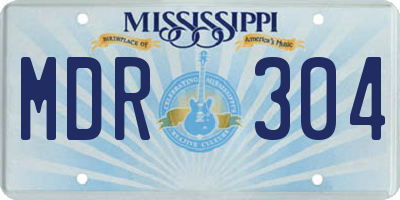 MS license plate MDR304