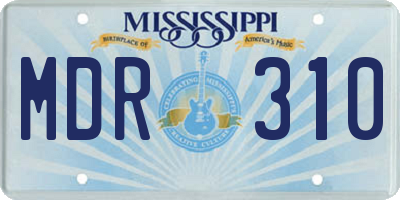 MS license plate MDR310
