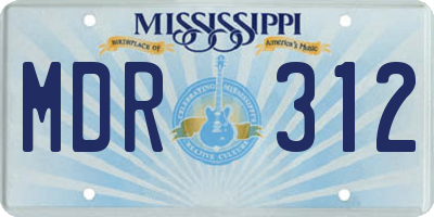 MS license plate MDR312