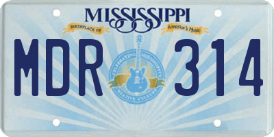 MS license plate MDR314