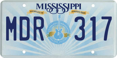 MS license plate MDR317