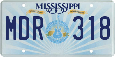 MS license plate MDR318