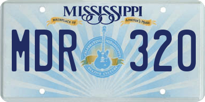 MS license plate MDR320