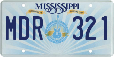 MS license plate MDR321