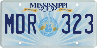 MS license plate MDR323
