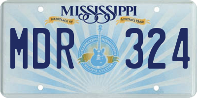 MS license plate MDR324
