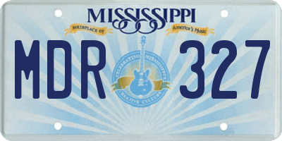 MS license plate MDR327