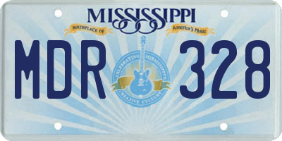 MS license plate MDR328