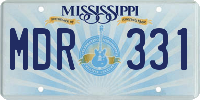 MS license plate MDR331