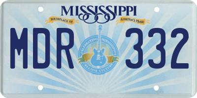 MS license plate MDR332