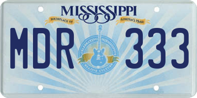 MS license plate MDR333