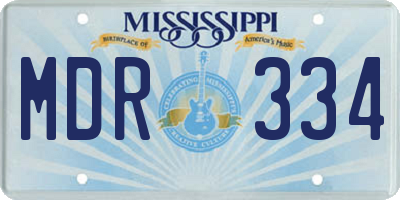 MS license plate MDR334