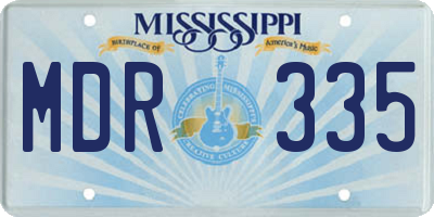 MS license plate MDR335